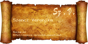 Szencz Veronika névjegykártya